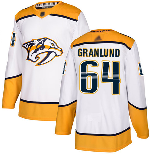 Adidas Predators #64 Mikael Granlund White Road Authentic Stitched NHL Jersey Adidas Predators #64 Mikael Granlund White Road Authentic Stitched NHL Jersey