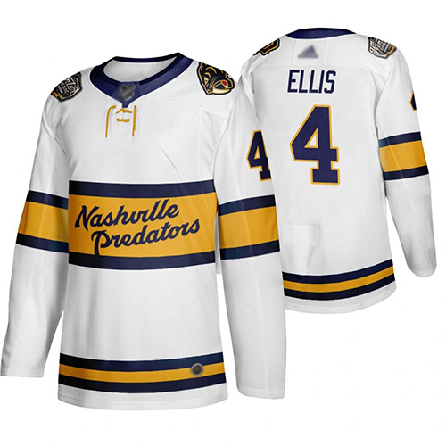 Adidas Predators #4 Ryan Ellis White Authentic 2020 Winter Classic Stitched NHL Jersey