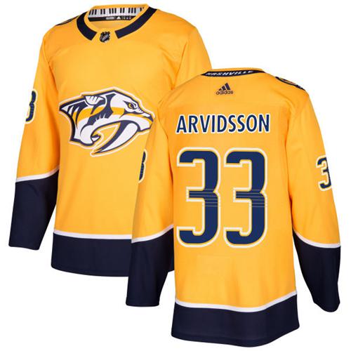 Adidas Predators #33 Viktor Arvidsson Yellow Home Authentic Stitched NHL Jersey Adidas Predators #33 Viktor Arvidsson Yellow Home Authentic Stitched NHL Jersey