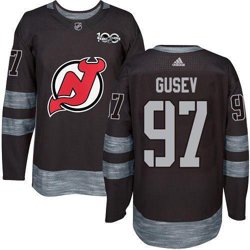 Adidas Devils #97 Nikita Gusev Black 1917-2017 100th Anniversary Stitched NHL Jersey