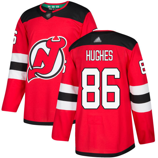 Adidas Devils #86 Jack Hughes Red Home Authentic Stitched NHL Jersey Adidas Devils #86 Jack Hughes Red Home Authentic Stitched NHL Jersey
