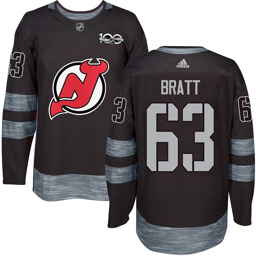 Adidas Devils #63 Jesper Bratt Black 1917-2017 100th Anniversary Stitched NHL Jersey Adidas Devils #63 Jesper Bratt Black 1917-2017 100th Anniversary Stitched NHL Jersey