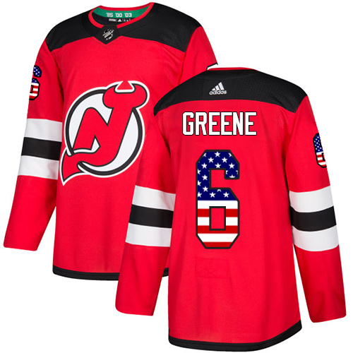 Adidas Devils #6 Andy Greene Red Home Authentic USA Flag Stitched NHL Jersey Adidas Devils #6 Andy Greene Red Home Authentic USA Flag Stitched NHL Jersey