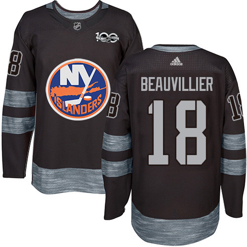Adidas Islanders #18 Anthony Beauvillier Black 1917-2017 100th Anniversary Stitched NHL Jersey