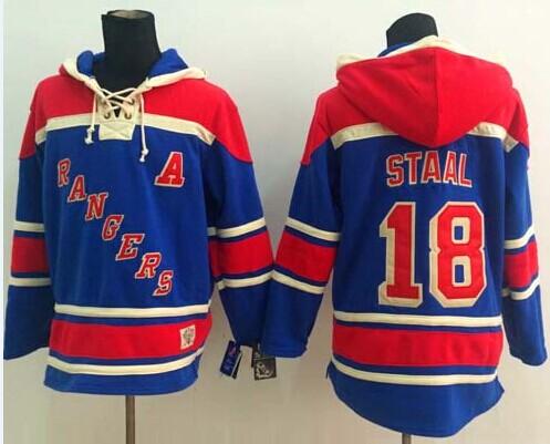 Rangers #18 Marc Staal Blue Sawyer Hooded Sweatshirt Stitched NHL Jersey Rangers #18 Marc Staal Blue Sawyer Hooded Sweatshirt Stitched NHL Jersey