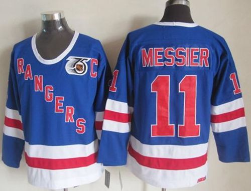 Rangers #11 Mark Messier Blue CCM 75TH Stitched NHL Jersey Rangers #11 Mark Messier Blue CCM 75TH Stitched NHL Jersey