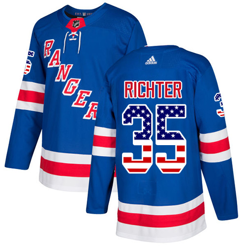 Adidas Rangers #35 Mike Richter Royal Blue Home Authentic USA Flag Stitched NHL Jersey Adidas Rangers #35 Mike Richter Royal Blue Home Authentic USA Flag Stitched NHL Jersey