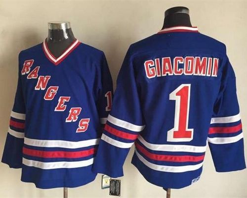 Rangers #1 Eddie Giacomin Blue CCM Heroes of Hockey Alumni Stitched NHL Jersey Rangers #1 Eddie Giacomin Blue CCM Heroes of Hockey Alumni Stitched NHL Jersey