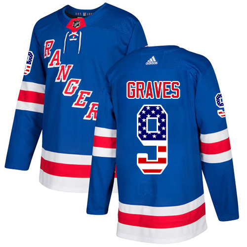 Adidas Rangers #9 Adam Graves Royal Blue Home Authentic USA Flag Stitched NHL Jersey Adidas Rangers #9 Adam Graves Royal Blue Home Authentic USA Flag Stitched NHL Jersey