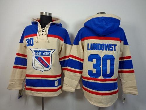 Rangers #30 Henrik Lundqvist Cream Sawyer Hooded Sweatshirt Stitched NHL Jersey Rangers #30 Henrik Lundqvist Cream Sawyer Hooded Sweatshirt Stitched NHL Jersey