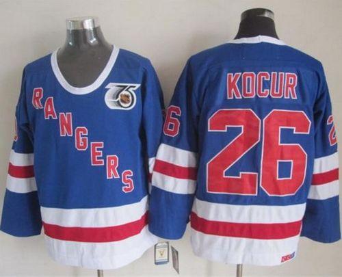 Rangers #26 Joe Kocur Blue CCM 75TH Stitched NHL Jersey Rangers #26 Joe Kocur Blue CCM 75TH Stitched NHL Jersey