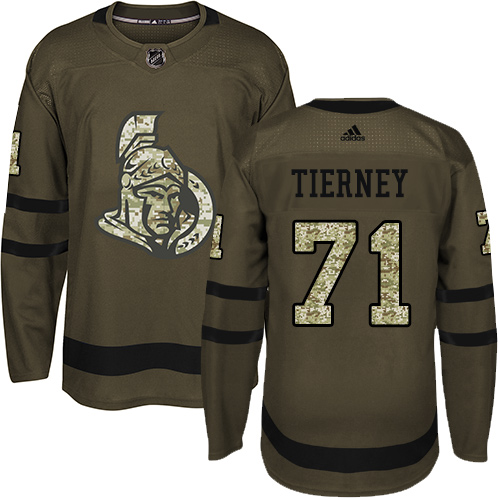 Adidas Senators #71 Chris Tierney Green Salute to Service Stitched NHL Jersey