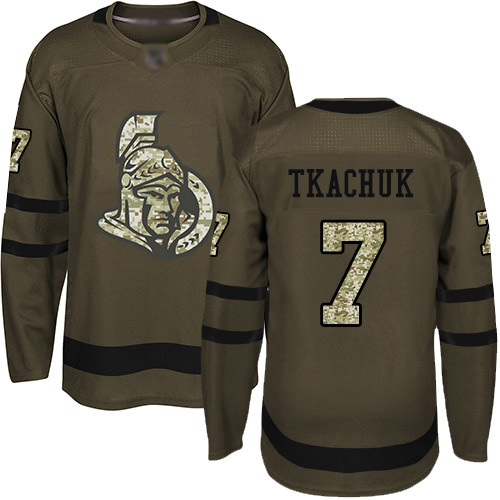 Adidas Senators #7 Brady Tkachuk Green Salute to Service Stitched NHL Jersey Adidas Senators #7 Brady Tkachuk Green Salute to Service Stitched NHL Jersey