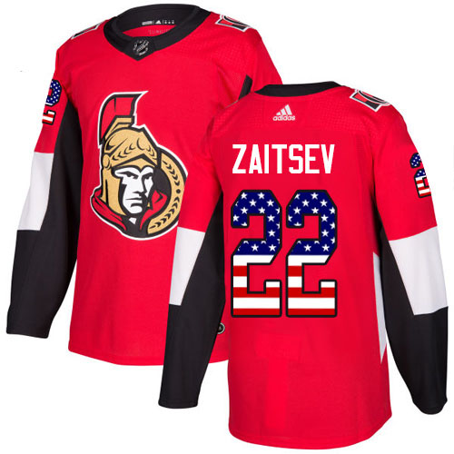 Adidas Senators #22 Nikita Zaitsev Red Home Authentic USA Flag Stitched NHL Jersey Adidas Senators #22 Nikita Zaitsev Red Home Authentic USA Flag Stitched NHL Jersey