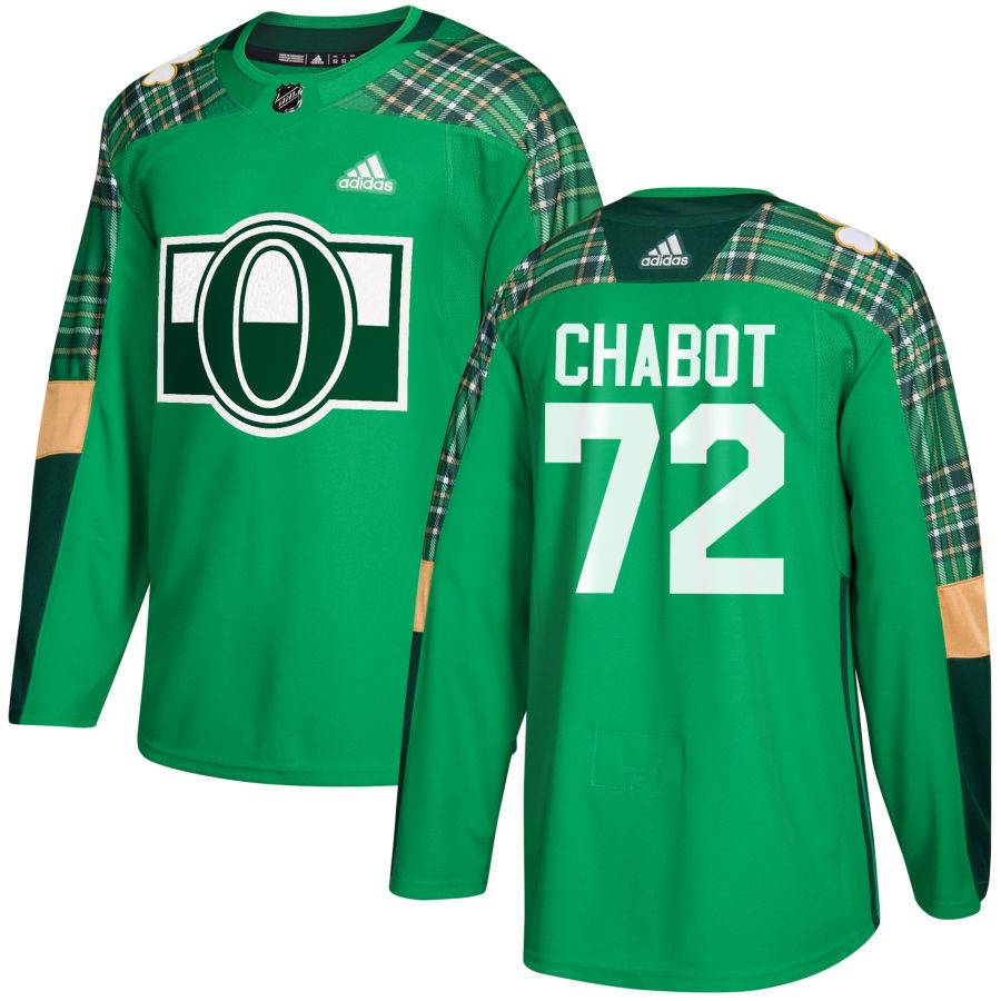 Adidas Senators #72 Thomas Chabot adidas Green St. Patrick's Day Authentic Practice Stitched NHL Jersey Adidas Senators #72 Thomas Chabot adidas Green St. Patrick's Day Authentic Practice Stitched NHL Jersey