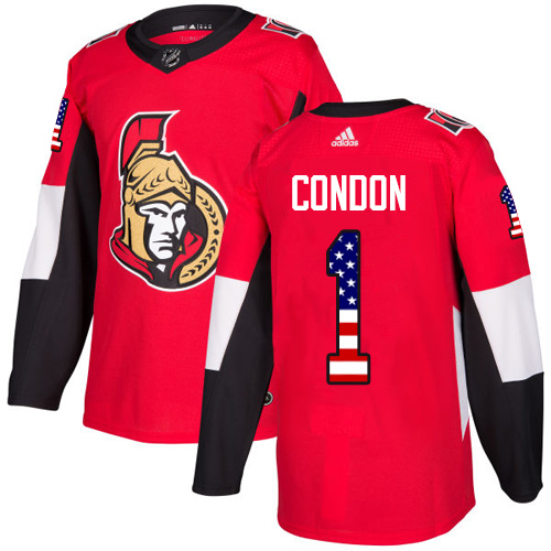 Adidas Senators #1 Mike Condon Red Home Authentic USA Flag Stitched NHL Jersey Adidas Senators #1 Mike Condon Red Home Authentic USA Flag Stitched NHL Jersey