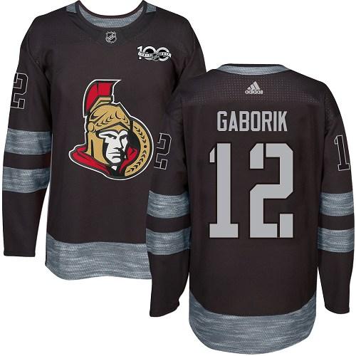 Adidas Senators #12 Marian Gaborik Black 1917-2017 100th Anniversary Stitched NHL Jersey Adidas Senators #12 Marian Gaborik Black 1917-2017 100th Anniversary Stitched NHL Jersey