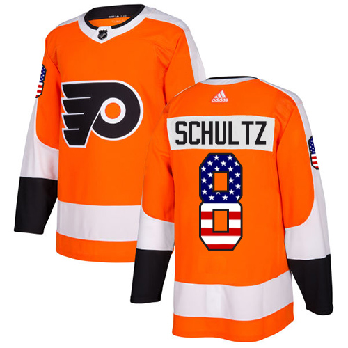 Adidas Flyers #8 Dave Schultz Orange Home Authentic USA Flag Stitched NHL Jersey Adidas Flyers #8 Dave Schultz Orange Home Authentic USA Flag Stitched NHL Jersey