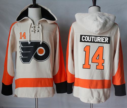 Flyers #14 Sean Couturier Cream Sawyer Hooded Sweatshirt Stitched NHL Jersey Flyers #14 Sean Couturier Cream Sawyer Hooded Sweatshirt Stitched NHL Jersey