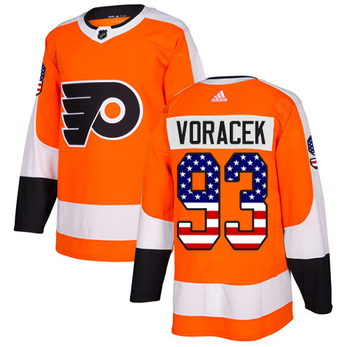 Adidas Flyers #93 Jakub Voracek Orange Home Authentic USA Flag Stitched NHL Jersey Adidas Flyers #93 Jakub Voracek Orange Home Authentic USA Flag Stitched NHL Jersey