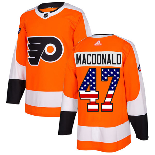 Adidas Flyers #47 Andrew MacDonald Orange Home Authentic USA Flag Stitched NHL Jersey Adidas Flyers #47 Andrew MacDonald Orange Home Authentic USA Flag Stitched NHL Jersey
