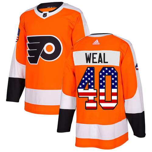 Adidas Flyers #40 Jordan Weal Orange Home Authentic USA Flag Stitched NHL Jersey Adidas Flyers #40 Jordan Weal Orange Home Authentic USA Flag Stitched NHL Jersey