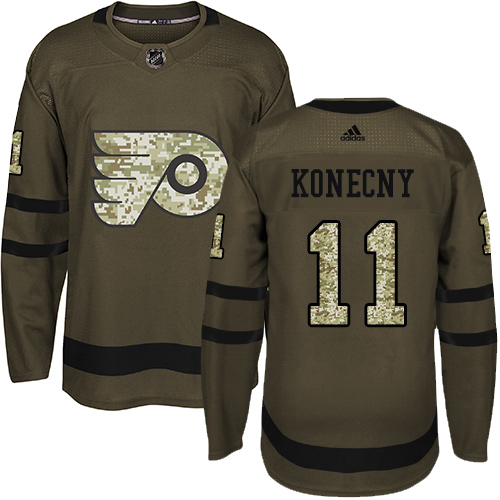 Adidas Flyers #11 Travis Konecny Green Salute to Service Stitched NHL Jersey Adidas Flyers #11 Travis Konecny Green Salute to Service Stitched NHL Jersey
