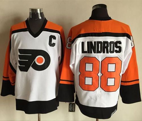 Flyers #88 Eric Lindros White/Black CCM Throwback Stitched NHL Jersey Flyers #88 Eric Lindros White/Black CCM Throwback Stitched NHL Jersey