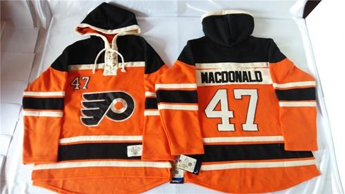 Flyers #47 Andrew MacDonald Orange Sawyer Hooded Sweatshirt Stitched NHL Jersey Flyers #47 Andrew MacDonald Orange Sawyer Hooded Sweatshirt Stitched NHL Jersey