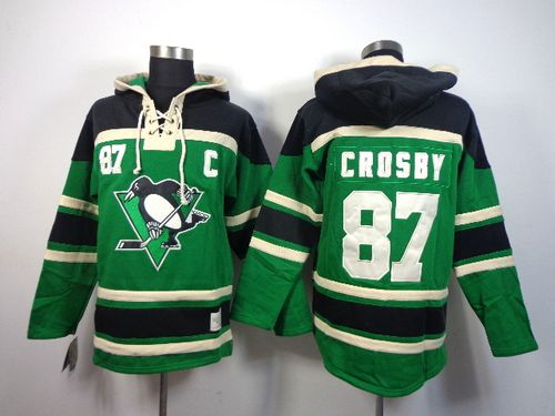 Penguins #87 Sidney Crosby Green St. Patrick's Day McNary Lace Hoodie Stitched NHL Jersey Penguins #87 Sidney Crosby Green St. Patrick's Day McNary Lace Hoodie Stitched NHL Jersey