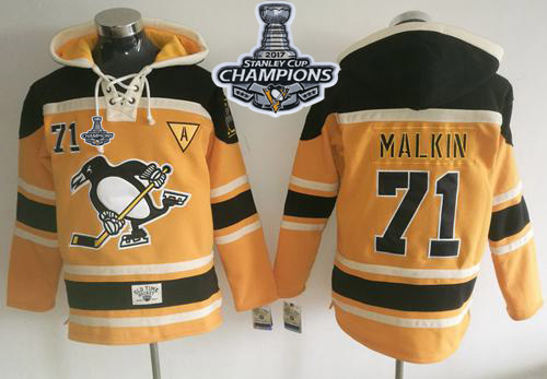 Penguins #71 Evgeni Malkin Gold Sawyer Hooded Sweatshirt 2017 Stanley Cup Finals Champions Stitched NHL Jersey Penguins #71 Evgeni Malkin Gold Sawyer Hooded Sweatshirt 2017 Stanley Cup Finals Champions Stitched NHL Jersey