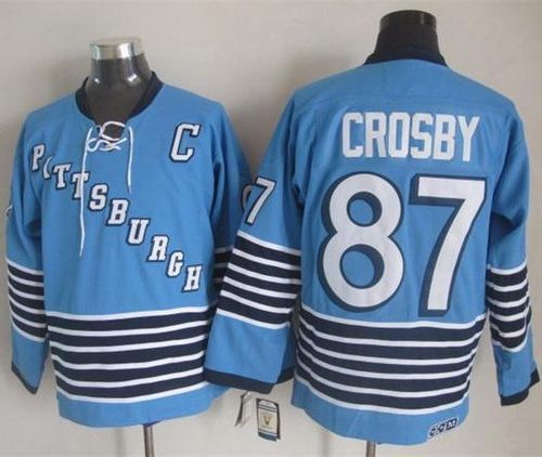 Penguins #87 Sidney Crosby Light Blue CCM Throwback Stitched NHL Jersey Penguins #87 Sidney Crosby Light Blue CCM Throwback Stitched NHL Jersey