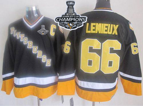 Penguins #66 Mario Lemieux Black/Yellow CCM Throwback 2017 Stanley Cup Finals Champions Stitched NHL Jersey Penguins #66 Mario Lemieux Black/Yellow CCM Throwback 2017 Stanley Cup Finals Champions Stitched NHL Jersey