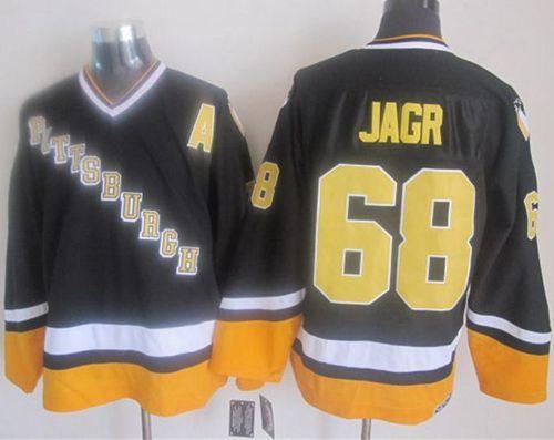Penguins #68 Jaromir Jagr Black/Yellow CCM Throwback Stitched NHL Jersey Penguins #68 Jaromir Jagr Black/Yellow CCM Throwback Stitched NHL Jersey