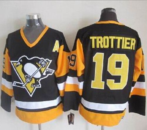 Penguins #19 Bryan Trottier Black CCM Throwback Stitched NHL Jersey Penguins #19 Bryan Trottier Black CCM Throwback Stitched NHL Jersey