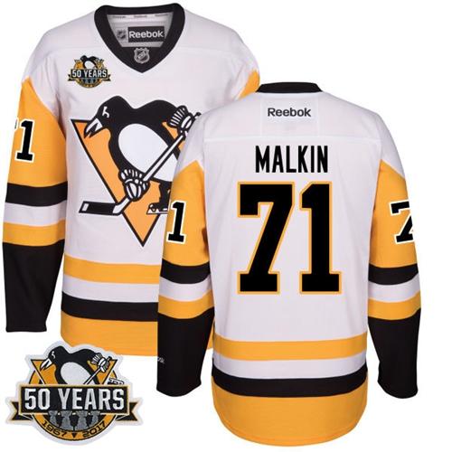 Penguins #71 Evgeni Malkin White/Black CCM Throwback 50th Anniversary Stitched NHL Jersey Penguins #71 Evgeni Malkin White/Black CCM Throwback 50th Anniversary Stitched NHL Jersey