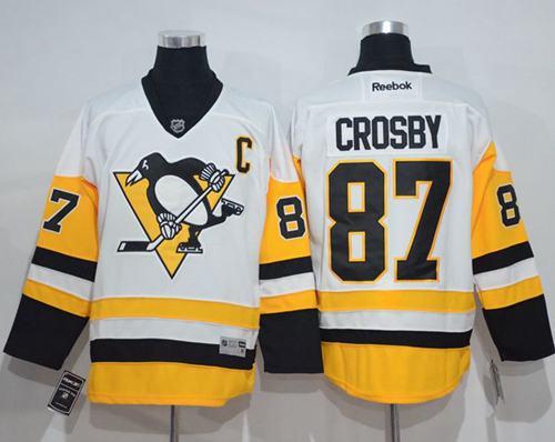 Penguins #87 Sidney Crosby White New Away Stitched NHL Jersey Penguins #87 Sidney Crosby White New Away Stitched NHL Jersey