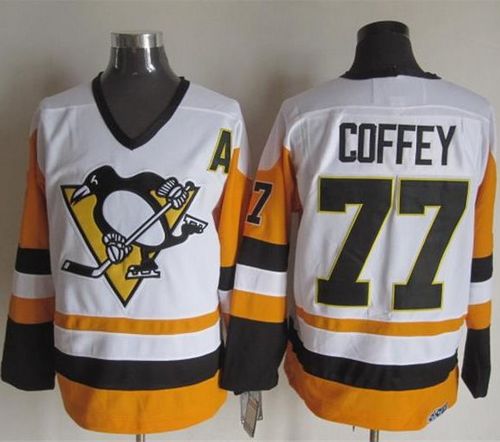 Penguins #77 Paul Coffey White/Black CCM Throwback Stitched NHL Jersey Penguins #77 Paul Coffey White/Black CCM Throwback Stitched NHL Jersey