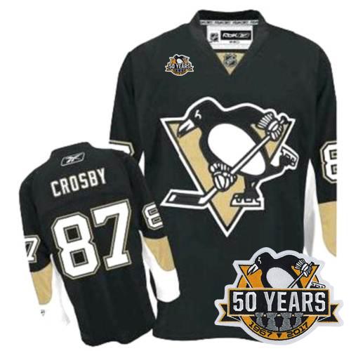 Penguins #87 Sidney Crosby Black 50th Anniversary Stitched NHL Jersey Penguins #87 Sidney Crosby Black 50th Anniversary Stitched NHL Jersey