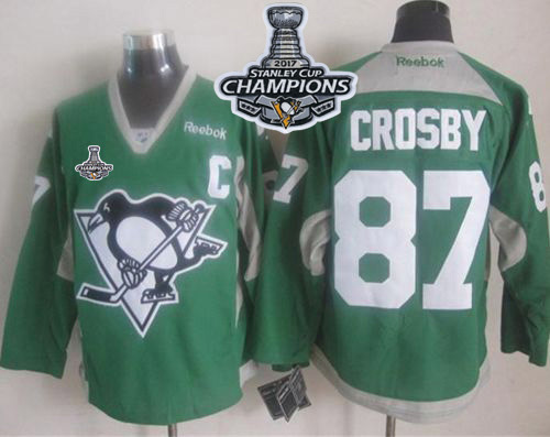 Penguins #87 Sidney Crosby Green Practice 2017 Stanley Cup Finals Champions Stitched NHL Jersey Penguins #87 Sidney Crosby Green Practice 2017 Stanley Cup Finals Champions Stitched NHL Jersey