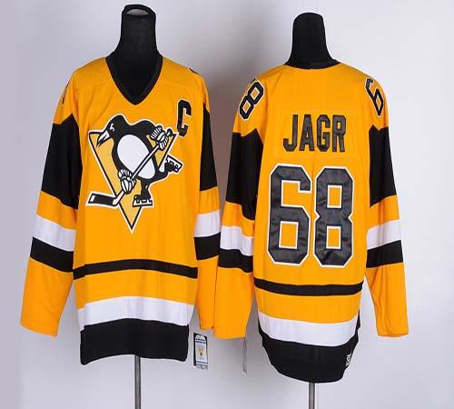 Penguins #68 Jaromir Jagr Yellow CCM Throwback Stitched NHL Jersey Penguins #68 Jaromir Jagr Yellow CCM Throwback Stitched NHL Jersey