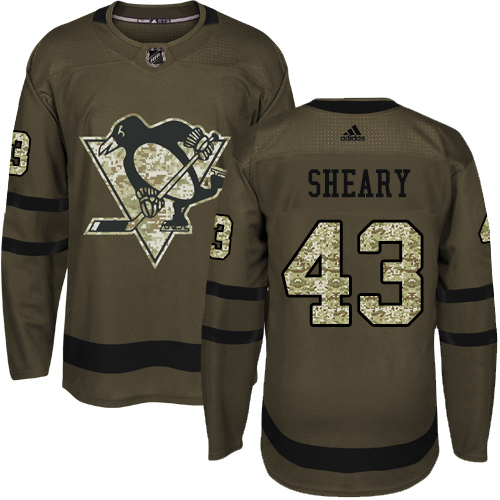 Adidas Penguins #43 Conor Sheary Green Salute to Service Stitched NHL Jersey Adidas Penguins #43 Conor Sheary Green Salute to Service Stitched NHL Jersey