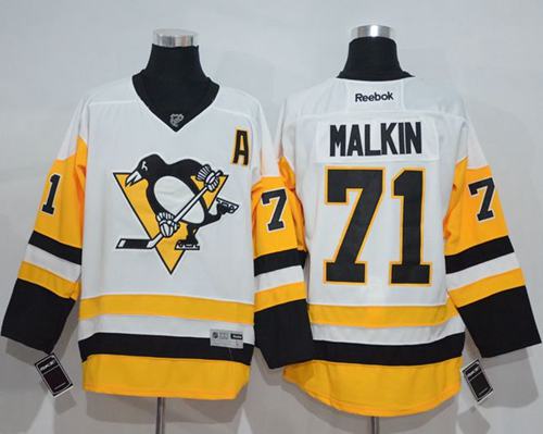 Penguins #71 Evgeni Malkin White New Away Stitched NHL Jersey Penguins #71 Evgeni Malkin White New Away Stitched NHL Jersey