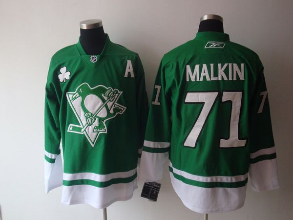 Penguins #71 Evgeni Malkin Stitched Green St Patty's Day NHL Jersey Penguins #71 Evgeni Malkin Stitched Green St Patty's Day NHL Jersey