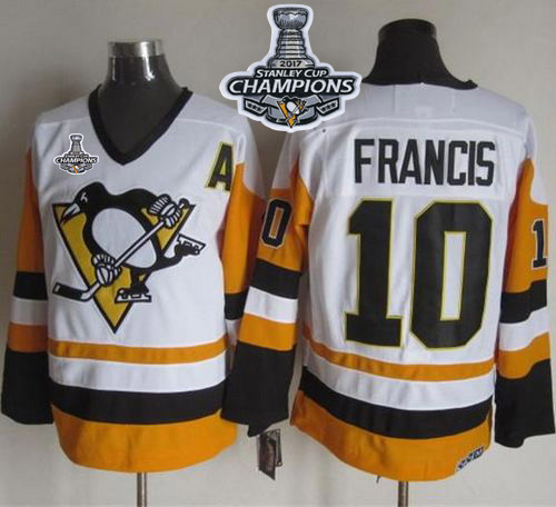 Penguins #10 Ron Francis White/Black CCM Throwback 2017 Stanley Cup Finals Champions Stitched NHL Jersey Penguins #10 Ron Francis White/Black CCM Throwback 2017 Stanley Cup Finals Champions Stitched NHL Jersey