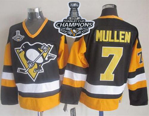Penguins #7 Joe Mullen Black CCM Throwback 2017 Stanley Cup Finals Champions Stitched NHL Jersey Penguins #7 Joe Mullen Black CCM Throwback 2017 Stanley Cup Finals Champions Stitched NHL Jersey