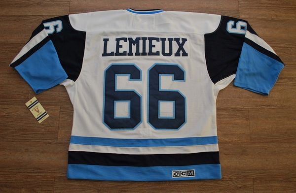 Penguins #66 Mario Lemieux Stitched White/Blue CCM Throwback NHL Jersey Penguins #66 Mario Lemieux Stitched White/Blue CCM Throwback NHL Jersey