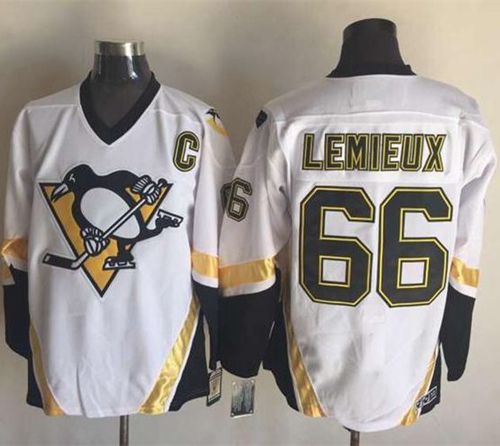 Penguins #66 Mario Lemieux White CCM Throwback Stitched NHL Jersey Penguins #66 Mario Lemieux White CCM Throwback Stitched NHL Jersey
