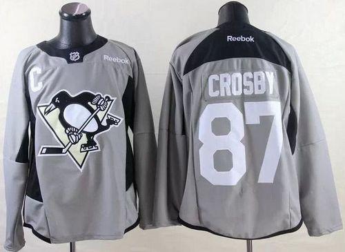 Penguins #87 Sidney Crosby Grey Practice Stitched NHL Jersey Penguins #87 Sidney Crosby Grey Practice Stitched NHL Jersey