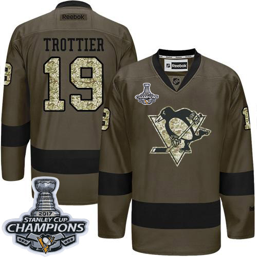 Penguins #19 Bryan Trottier Green Salute to Service 2017 Stanley Cup Finals Champions Stitched NHL Jersey Penguins #19 Bryan Trottier Green Salute to Service 2017 Stanley Cup Finals Champions Stitched NHL Jersey